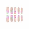 imageBABALAL Square Press on Nails Long Fake Nails Brown French Tip Glue ons Nails with Wild Cheetah Design Acrylic Nails Fall Cherry False Nails 24Pcs Squoval NailsANF03colorful