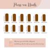 imageBABALAL Square Press on Nails Long Fake Nails Brown French Tip Glue ons Nails with Wild Cheetah Design Acrylic Nails Fall Cherry False Nails 24Pcs Squoval NailsANF03blue