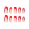 imageBABALAL Square Press on Nails Long Fake Nails Brown French Tip Glue ons Nails with Wild Cheetah Design Acrylic Nails Fall Cherry False Nails 24Pcs Squoval NailsANF17