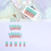 imageBABALAL Square Press on Nails Long Fake Nails Brown French Tip Glue ons Nails with Wild Cheetah Design Acrylic Nails Fall Cherry False Nails 24Pcs Squoval NailsANF16