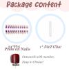 imageBABALAL Square Press on Nails Long Fake Nails Brown French Tip Glue ons Nails with Wild Cheetah Design Acrylic Nails Fall Cherry False Nails 24Pcs Squoval NailsANF03