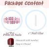 imageBABALAL Square Press on Nails Long Fake Nails Brown French Tip Glue ons Nails with Wild Cheetah Design Acrylic Nails Fall Cherry False Nails 24Pcs Squoval NailsANF11chrome