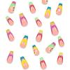 imageBABALAL Square Press on Nails Long Fake Nails Brown French Tip Glue ons Nails with Wild Cheetah Design Acrylic Nails Fall Cherry False Nails 24Pcs Squoval NailsANF20