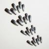 imageBABALAL Square Presson Nails  Long 3D Flower Rhinestone Acrylic 24Pcs Squoval Stickons  White Glue Manicure False Nails for Women GirlsFNP07black