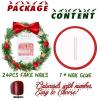 imageBABALAL Square Presson Nails  Long 3D Flower Rhinestone Acrylic 24Pcs Squoval Stickons  White Glue Manicure False Nails for Women GirlsFNP09xmas