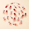imageBABALAL Square Presson Nails  Long 3D Flower Rhinestone Acrylic 24Pcs Squoval Stickons  White Glue Manicure False Nails for Women GirlsFNP12heart