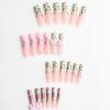imageBABALAL Square Presson Nails  Long 3D Flower Rhinestone Acrylic 24Pcs Squoval Stickons  White Glue Manicure False Nails for Women GirlsFNP14camouflage
