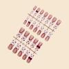 imageBABALAL Square Presson Nails  Long 3D Flower Rhinestone Acrylic 24Pcs Squoval Stickons  White Glue Manicure False Nails for Women GirlsFNP20heart