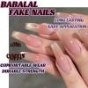 imageBABALAL Square Presson Nails  Long 3D Flower Rhinestone Acrylic 24Pcs Squoval Stickons  White Glue Manicure False Nails for Women GirlsFNP26chrome
