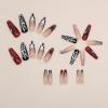 imageBABALAL Square Presson Nails  Long 3D Flower Rhinestone Acrylic 24Pcs Squoval Stickons  White Glue Manicure False Nails for Women GirlsFNP29spider