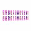 imageBABALAL Square Presson Nails  Long 3D Flower Rhinestone Acrylic 24Pcs Squoval Stickons  White Glue Manicure False Nails for Women GirlsFNP33purple