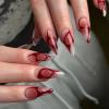 imageBABALAL Press on Nails Almond Medium Fake Nails Orange Pink Glue on Nails 3D Texture Ripple Flower Handmade Acrylic Nails French Tip False Nails 24Pcs Stiletto Manicure Coquette Stick on NailsANP02