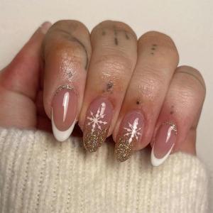 imageBABALAL Press on Nails Almond Medium Fake Nails Orange Pink Glue on Nails 3D Texture Ripple Flower Handmade Acrylic Nails French Tip False Nails 24Pcs Stiletto Manicure Coquette Stick on NailsANP14