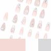 imageBABALAL Almond Press on Nails Medium Blue Green Fake Nails Bow Glue on Nails Cute Cat Flower Design Acrylic Nails 24Pcs Stiletto Handmade Full Cover False NailsFNZ18sliver