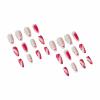 imageBABALAL Almond Press on Nails Medium Blue Green Fake Nails Bow Glue on Nails Cute Cat Flower Design Acrylic Nails 24Pcs Stiletto Handmade Full Cover False NailsFNZ20pink