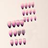 imageBABALAL Almond Press on Nails Medium Blue Green Fake Nails Bow Glue on Nails Cute Cat Flower Design Acrylic Nails 24Pcs Stiletto Handmade Full Cover False NailsFNZ19spider