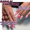 imageBABALAL Almond Press on Nails Medium Blue Green Fake Nails Bow Glue on Nails Cute Cat Flower Design Acrylic Nails 24Pcs Stiletto Handmade Full Cover False NailsFNZ20pink