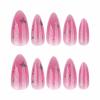 imageBABALAL Almond Press on Nails Medium Blue Green Fake Nails Bow Glue on Nails Cute Cat Flower Design Acrylic Nails 24Pcs Stiletto Handmade Full Cover False NailsFNZ20star