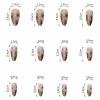 imageBABALAL Almond Press on Nails Medium Blue Green Fake Nails Bow Glue on Nails Cute Cat Flower Design Acrylic Nails 24Pcs Stiletto Handmade Full Cover False NailsFNZ14gold