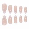 imageBABALAL Almond Press on Nails Medium Blue Green Fake Nails Bow Glue on Nails Cute Cat Flower Design Acrylic Nails 24Pcs Stiletto Handmade Full Cover False NailsFNZ30white