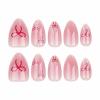 imageBABALAL Almond Press on Nails Medium Blue Green Fake Nails Bow Glue on Nails Cute Cat Flower Design Acrylic Nails 24Pcs Stiletto Handmade Full Cover False NailsFNZ20bling