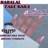 imageBABALAL Almond Press on Nails Medium Blue Green Fake Nails Bow Glue on Nails Cute Cat Flower Design Acrylic Nails 24Pcs Stiletto Handmade Full Cover False NailsFNZ01bow