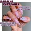 imageBABALAL Almond Press on Nails Medium Blue Green Fake Nails Bow Glue on Nails Cute Cat Flower Design Acrylic Nails 24Pcs Stiletto Handmade Full Cover False NailsFNZ03bow