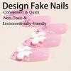 imageBABALAL Almond Press on Nails Medium Blue Green Fake Nails Bow Glue on Nails Cute Cat Flower Design Acrylic Nails 24Pcs Stiletto Handmade Full Cover False NailsFNZ03bow