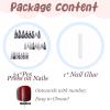 imageBABALAL Brown Press on Nails Medium Almond Fake Nails Fall Glue ons Nails with Design Autumn Acrylic Nails 24Pcs Stiletto False NailsANE01
