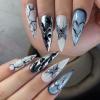 imageBABALAL Brown Press on Nails Medium Almond Fake Nails Fall Glue ons Nails with Design Autumn Acrylic Nails 24Pcs Stiletto False NailsANE02