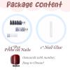 imageBABALAL Brown Press on Nails Medium Almond Fake Nails Fall Glue ons Nails with Design Autumn Acrylic Nails 24Pcs Stiletto False NailsANE02