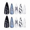 imageBABALAL Brown Press on Nails Medium Almond Fake Nails Fall Glue ons Nails with Design Autumn Acrylic Nails 24Pcs Stiletto False NailsANE02