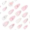 imageBABALAL Brown Press on Nails Medium Almond Fake Nails Fall Glue ons Nails with Design Autumn Acrylic Nails 24Pcs Stiletto False NailsANE03