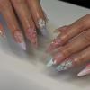 imageBABALAL Brown Press on Nails Medium Almond Fake Nails Fall Glue ons Nails with Design Autumn Acrylic Nails 24Pcs Stiletto False NailsANE04flower