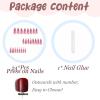 imageBABALAL Brown Press on Nails Medium Almond Fake Nails Fall Glue ons Nails with Design Autumn Acrylic Nails 24Pcs Stiletto False NailsANE06blood