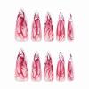 imageBABALAL Brown Press on Nails Medium Almond Fake Nails Fall Glue ons Nails with Design Autumn Acrylic Nails 24Pcs Stiletto False NailsANE06blood