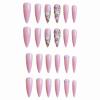imageBABALAL Brown Press on Nails Medium Almond Fake Nails Fall Glue ons Nails with Design Autumn Acrylic Nails 24Pcs Stiletto False NailsANE09