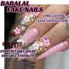 imageBABALAL Brown Press on Nails Medium Almond Fake Nails Fall Glue ons Nails with Design Autumn Acrylic Nails 24Pcs Stiletto False NailsANE09