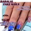 imageBABALAL Brown Press on Nails Medium Almond Fake Nails Fall Glue ons Nails with Design Autumn Acrylic Nails 24Pcs Stiletto False NailsANE10