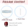 imageBABALAL Brown Press on Nails Medium Almond Fake Nails Fall Glue ons Nails with Design Autumn Acrylic Nails 24Pcs Stiletto False NailsANE11