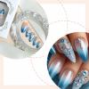 imageBABALAL Brown Press on Nails Medium Almond Fake Nails Fall Glue ons Nails with Design Autumn Acrylic Nails 24Pcs Stiletto False NailsANE11