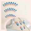 imageBABALAL Brown Press on Nails Medium Almond Fake Nails Fall Glue ons Nails with Design Autumn Acrylic Nails 24Pcs Stiletto False NailsANE11