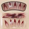 imageBABALAL Brown Press on Nails Medium Almond Fake Nails Fall Glue ons Nails with Design Autumn Acrylic Nails 24Pcs Stiletto False NailsANE14