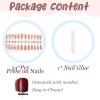 imageBABALAL Brown Press on Nails Medium Almond Fake Nails Fall Glue ons Nails with Design Autumn Acrylic Nails 24Pcs Stiletto False NailsANE15bling