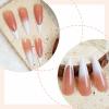 imageBABALAL Brown Press on Nails Medium Almond Fake Nails Fall Glue ons Nails with Design Autumn Acrylic Nails 24Pcs Stiletto False NailsANE15bling