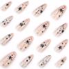 imageBABALAL Brown Press on Nails Medium Almond Fake Nails Fall Glue ons Nails with Design Autumn Acrylic Nails 24Pcs Stiletto False NailsANE15star