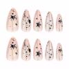 imageBABALAL Brown Press on Nails Medium Almond Fake Nails Fall Glue ons Nails with Design Autumn Acrylic Nails 24Pcs Stiletto False NailsANE15star