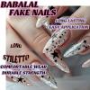 imageBABALAL Brown Press on Nails Medium Almond Fake Nails Fall Glue ons Nails with Design Autumn Acrylic Nails 24Pcs Stiletto False NailsANE15star