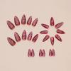 imageBABALAL Brown Press on Nails Medium Almond Fake Nails Fall Glue ons Nails with Design Autumn Acrylic Nails 24Pcs Stiletto False NailsANE20