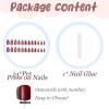 imageBABALAL Brown Press on Nails Medium Almond Fake Nails Fall Glue ons Nails with Design Autumn Acrylic Nails 24Pcs Stiletto False NailsANE20